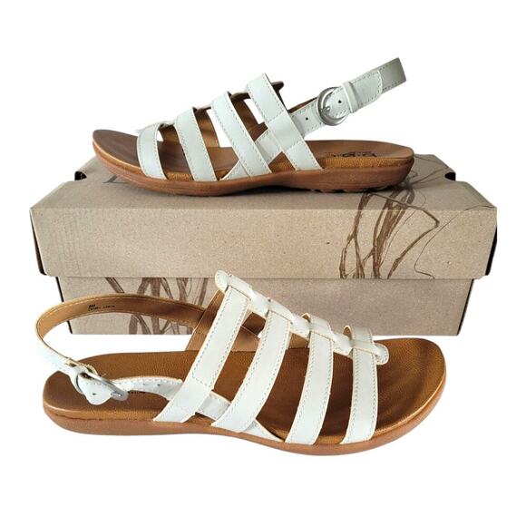 BOC Keva WMS 8 Sandals Sling Back White Strappy Born Concepts Flat - Picture 1 of 8